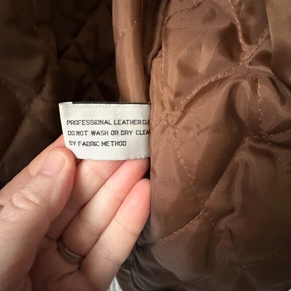 Roundtree & Yorke men's medium brown suede bomber jacket winter casual outdoors - Picture 4 of 8